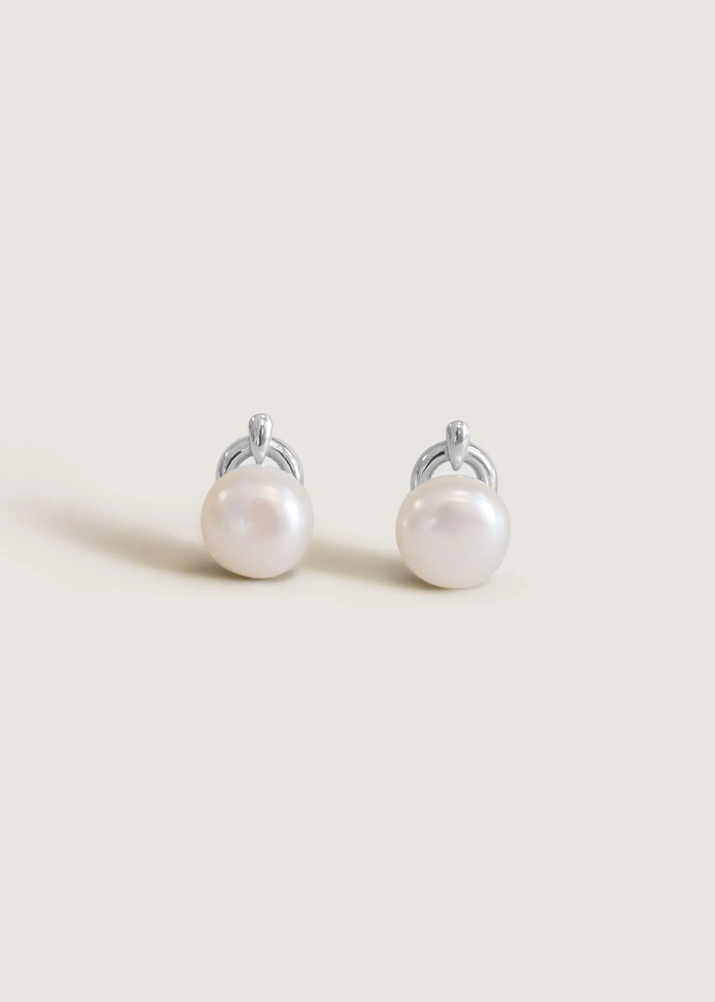 Rose Pearl Earrings Silver sold by Kinn