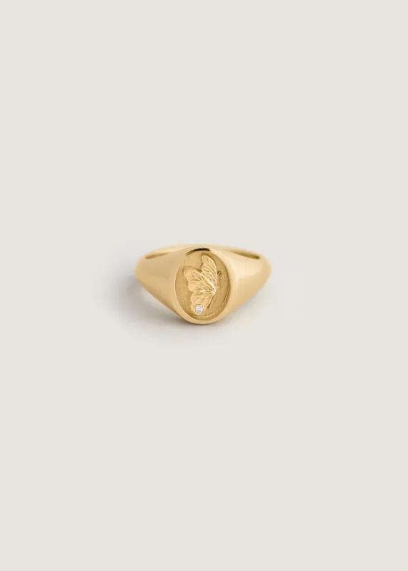 Juliette Butterfly Signet Ring sold by Kinn