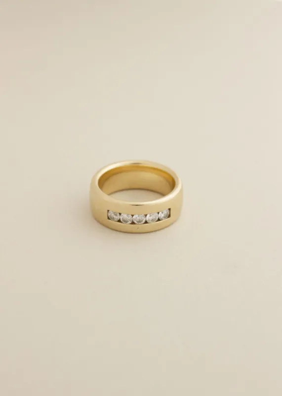 Vintage Channel Set Diamond Cigar Band Ring sold by Kinn