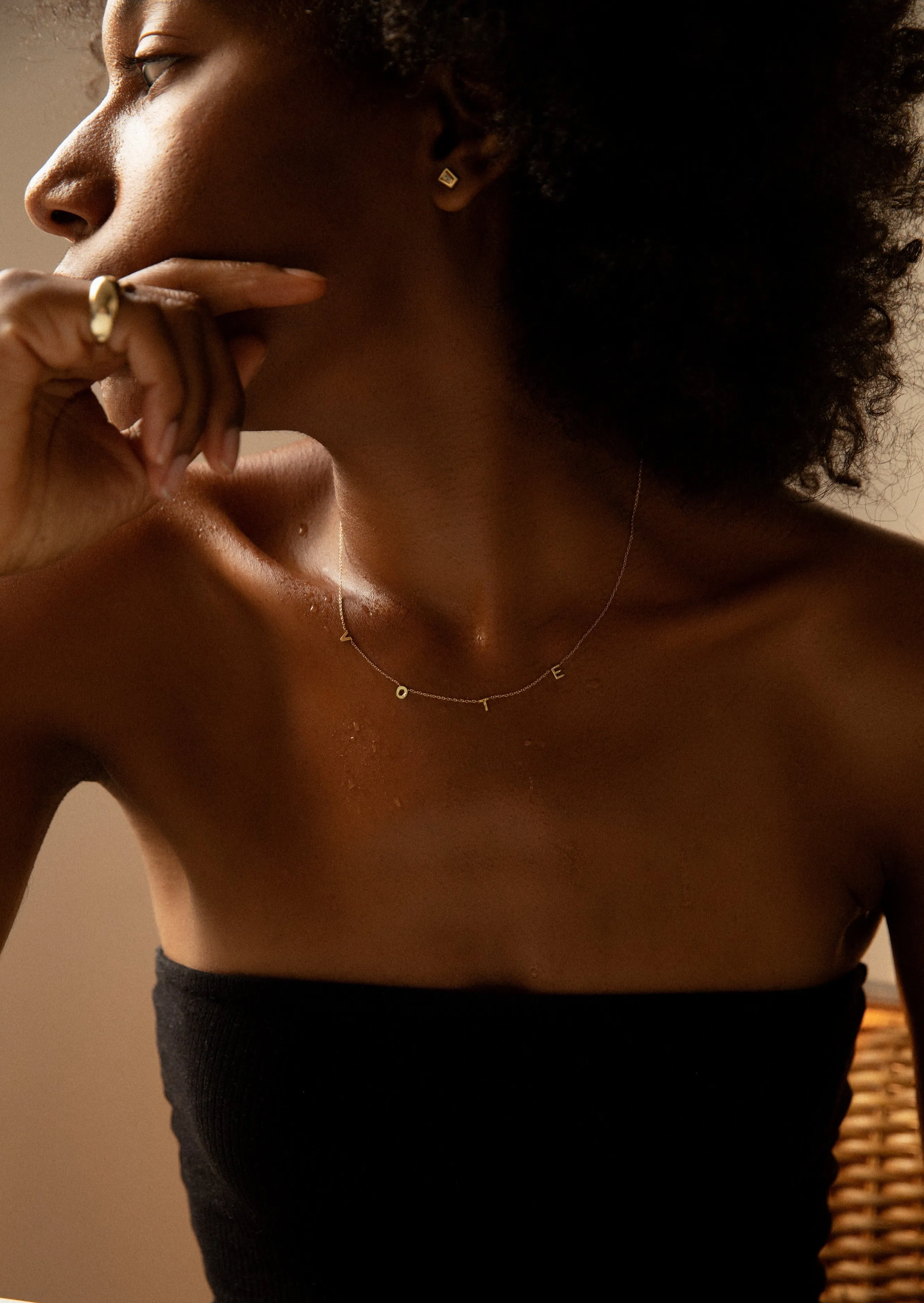 Vote Initial Necklace Gold sold by Kinn product image thumbnail 4