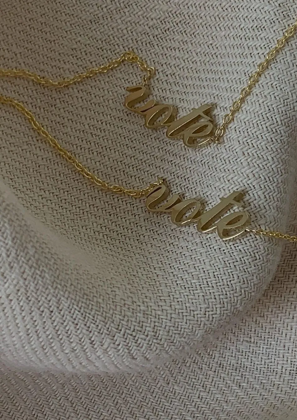 Vote Nameplate Necklace Gold sold by Kinn product image thumbnail 4