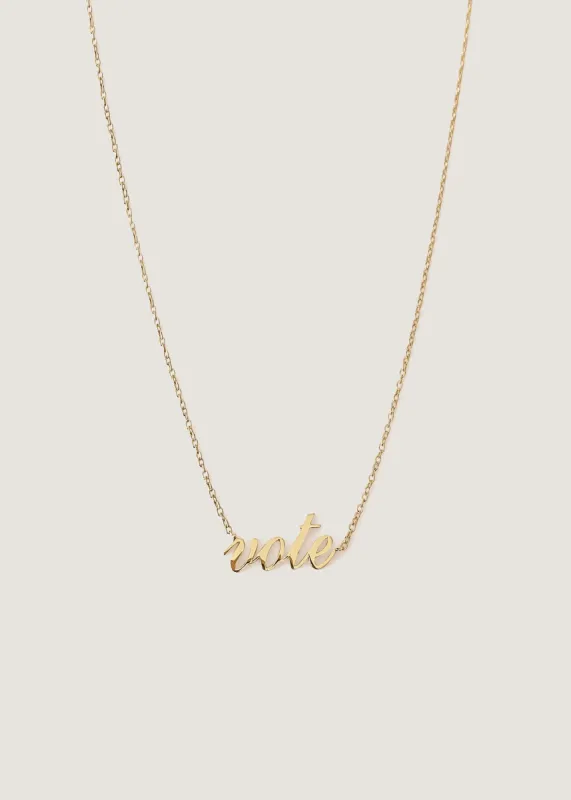 Vote Nameplate Necklace Gold sold by Kinn