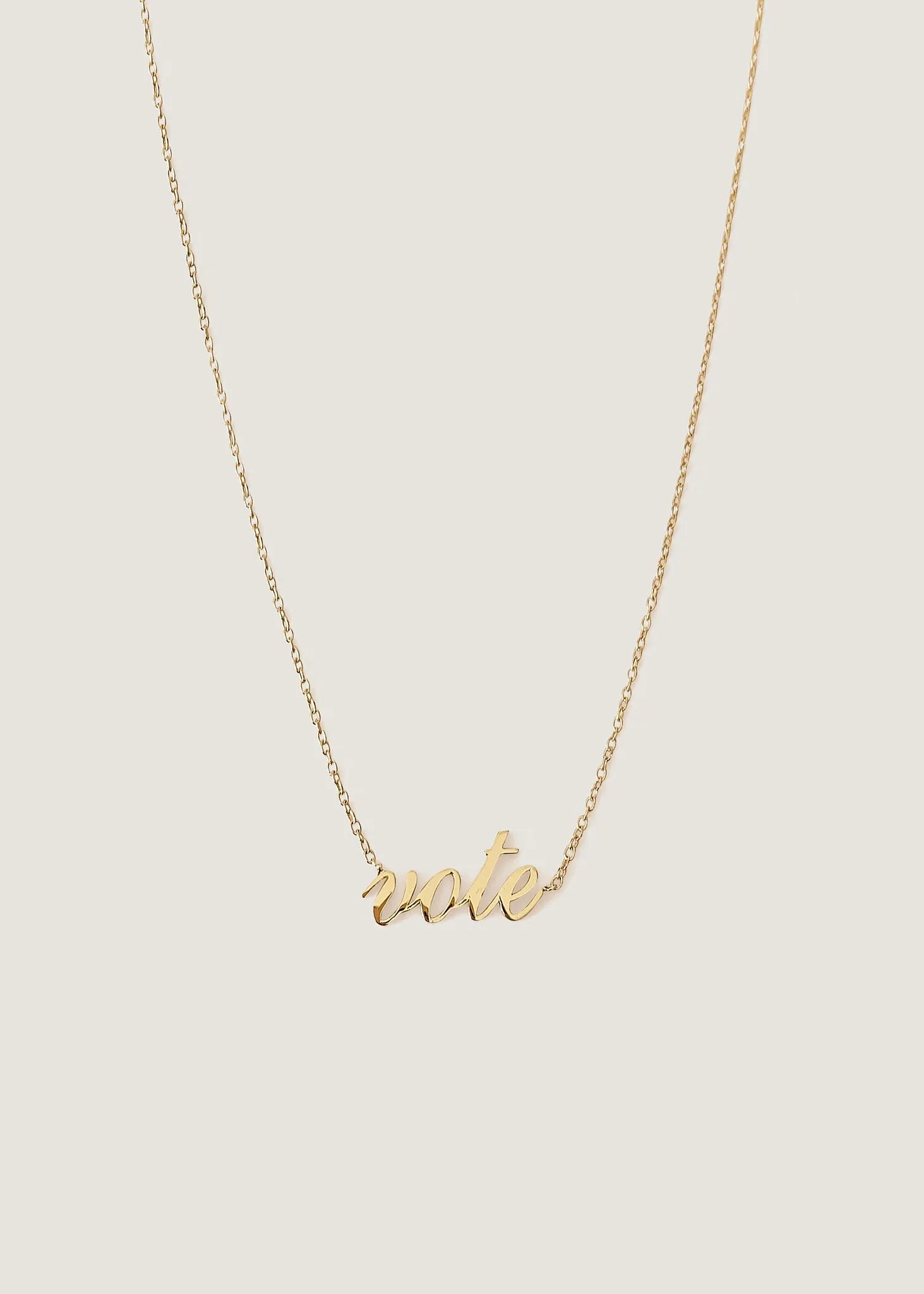 Vote Nameplate Necklace Gold sold by Kinn