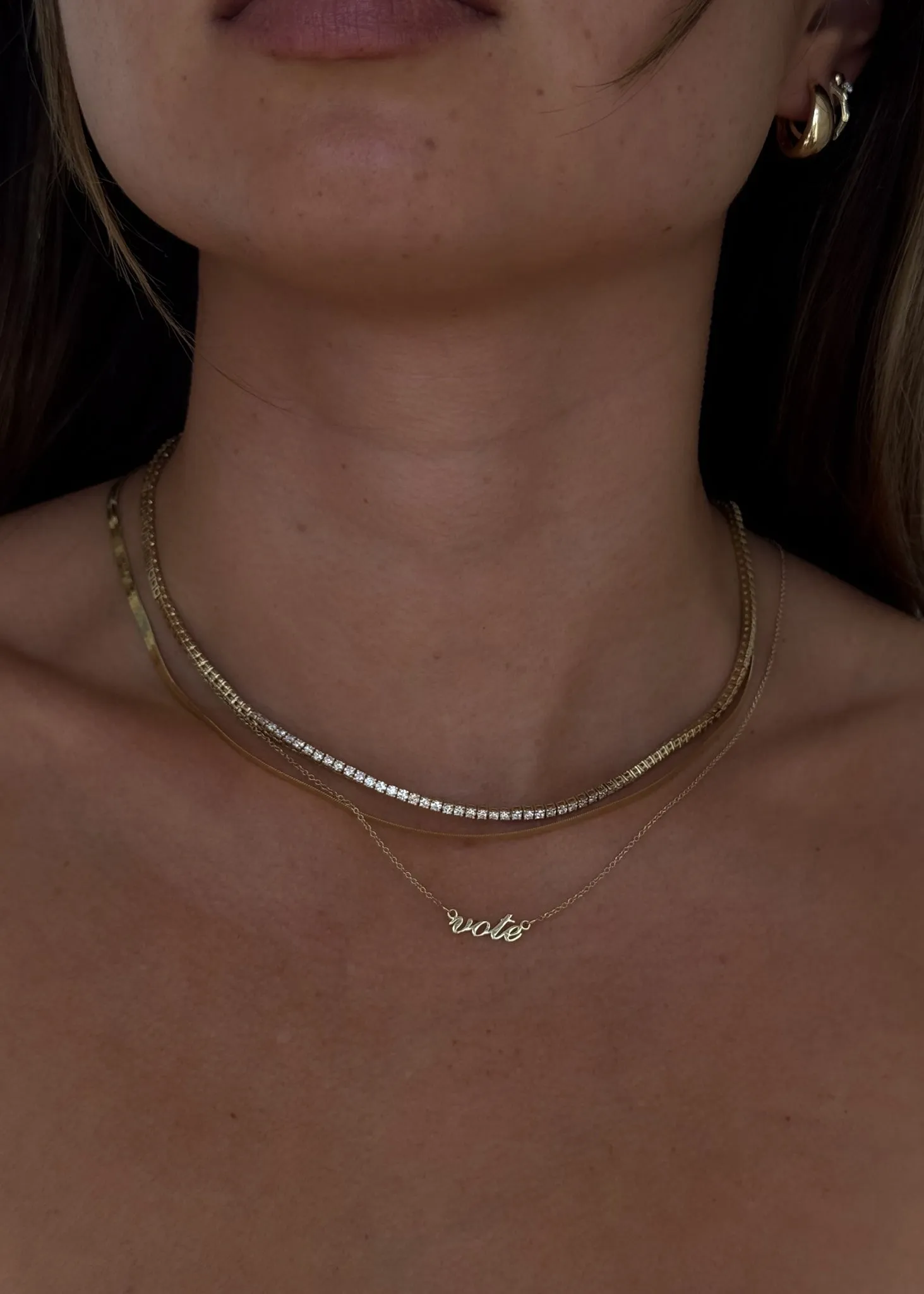 Vote Nameplate Necklace Gold sold by Kinn product image thumbnail 5