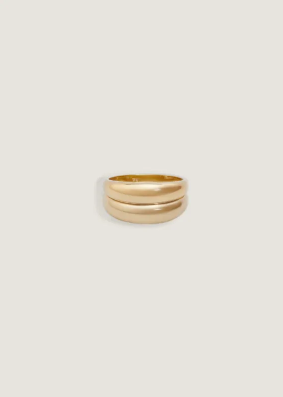 Dare To Love Double Dome Ring Gold sold by Kinn