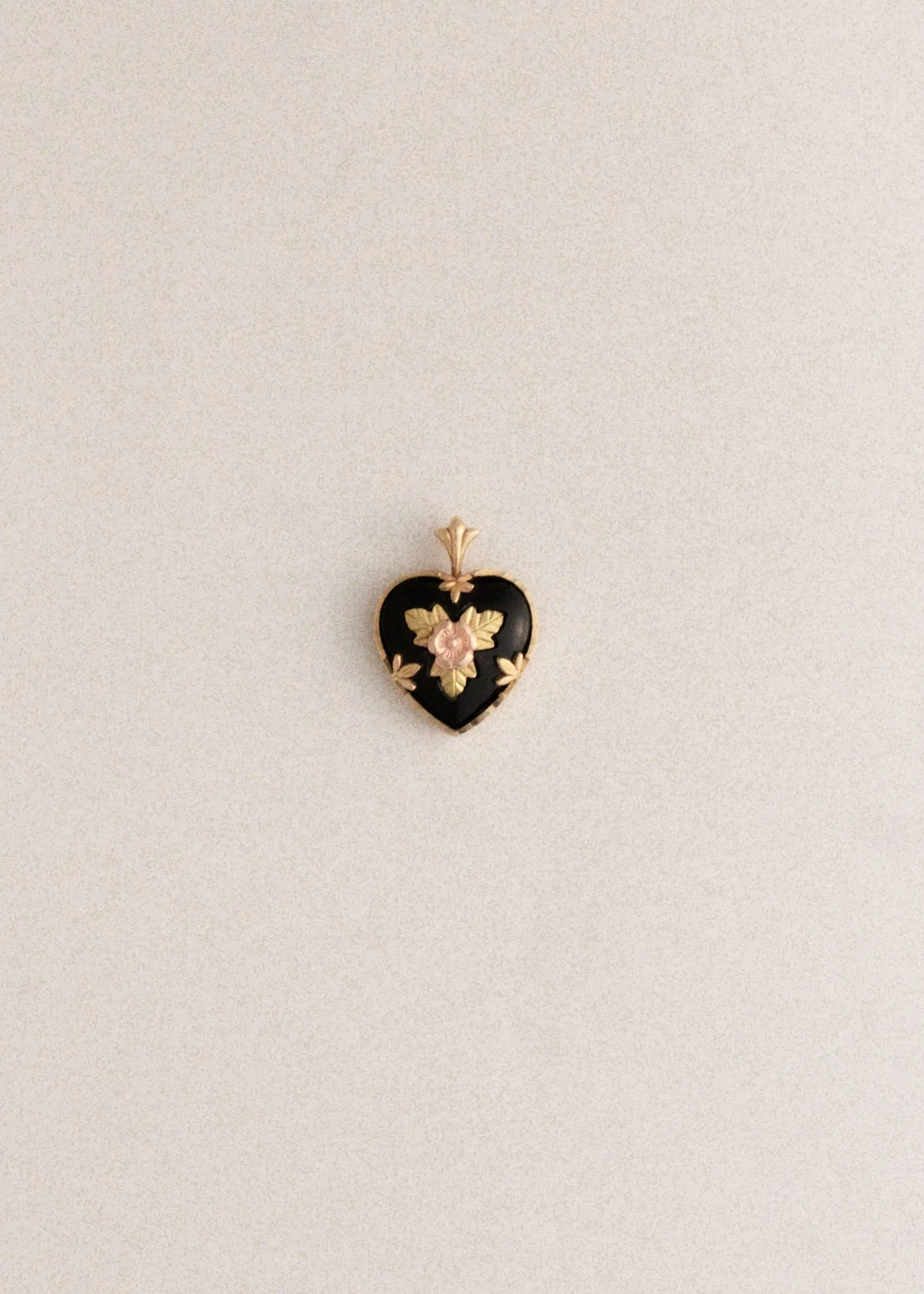Vintage Enamel Rose Heart Charm sold by Kinn