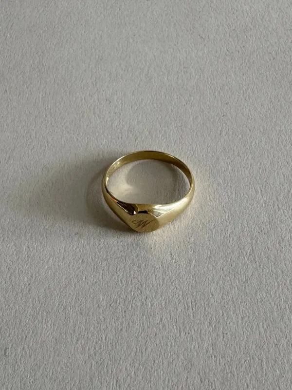 Archive Classic Signet Ring - Engraved "W" sold by Kinn