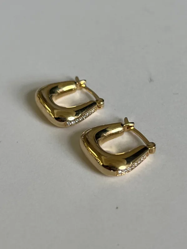 Archive Horseshoe Pave Hoop Earrings sold by Kinn