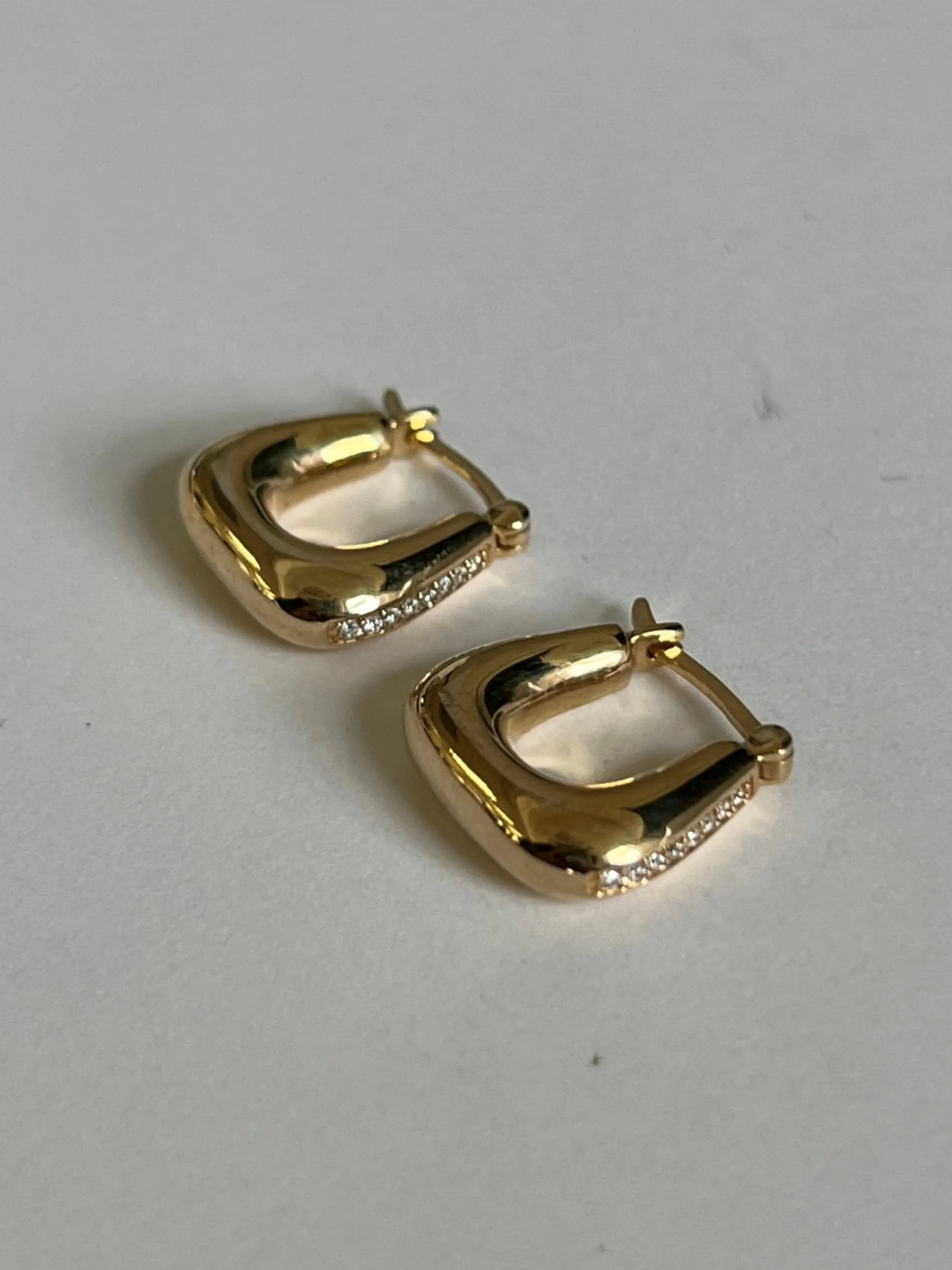 Archive Horseshoe Pave Hoop Earrings sold by Kinn