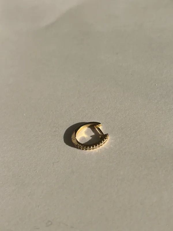 Archive Pavé Huggie Earrings Diamond - Single sold by Kinn