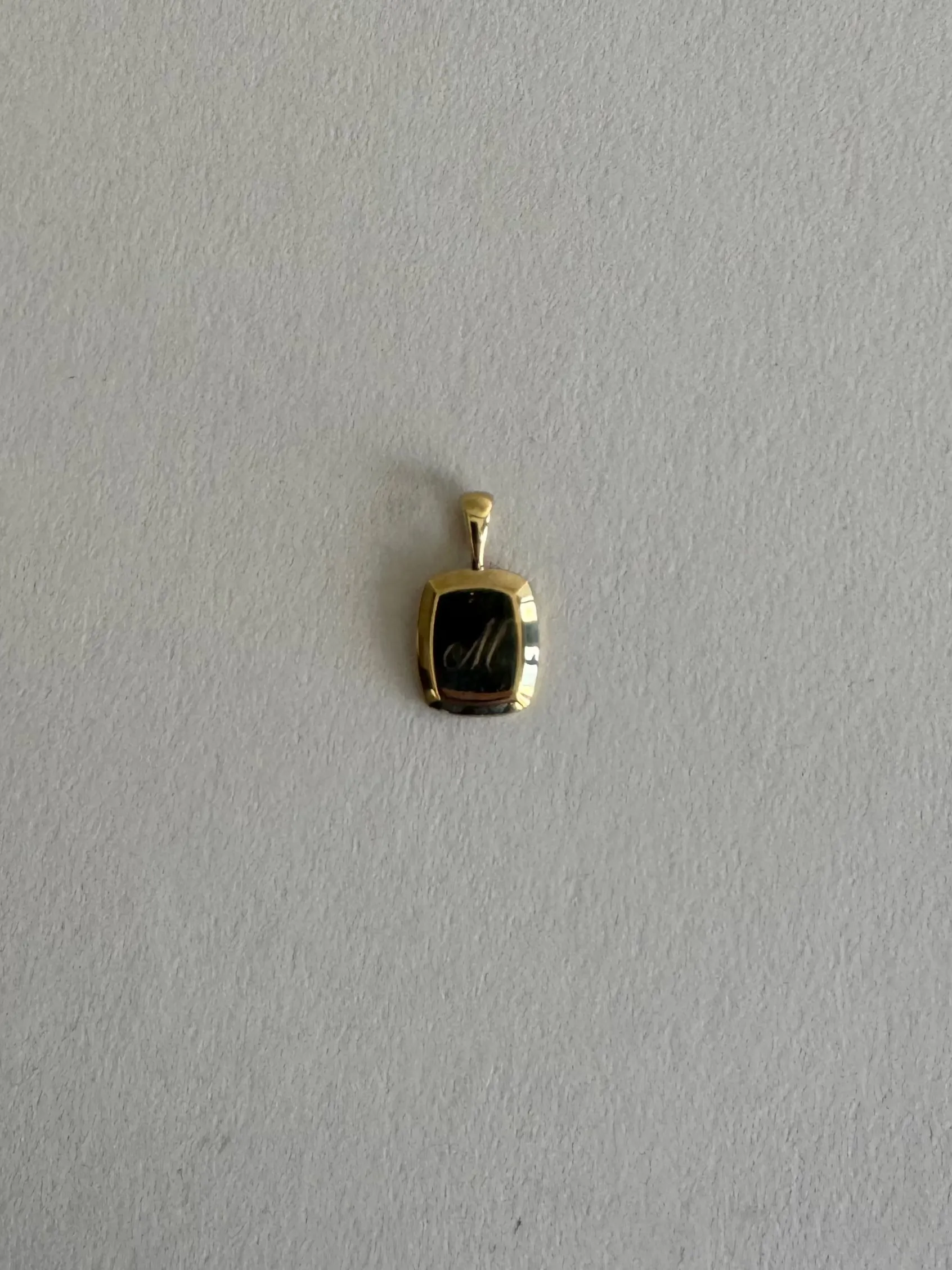 Archive Maeve Cushion Pendant - Engraved "M" sold by Kinn
