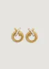 Two Toned X Earrings Diamond sold by Kinn