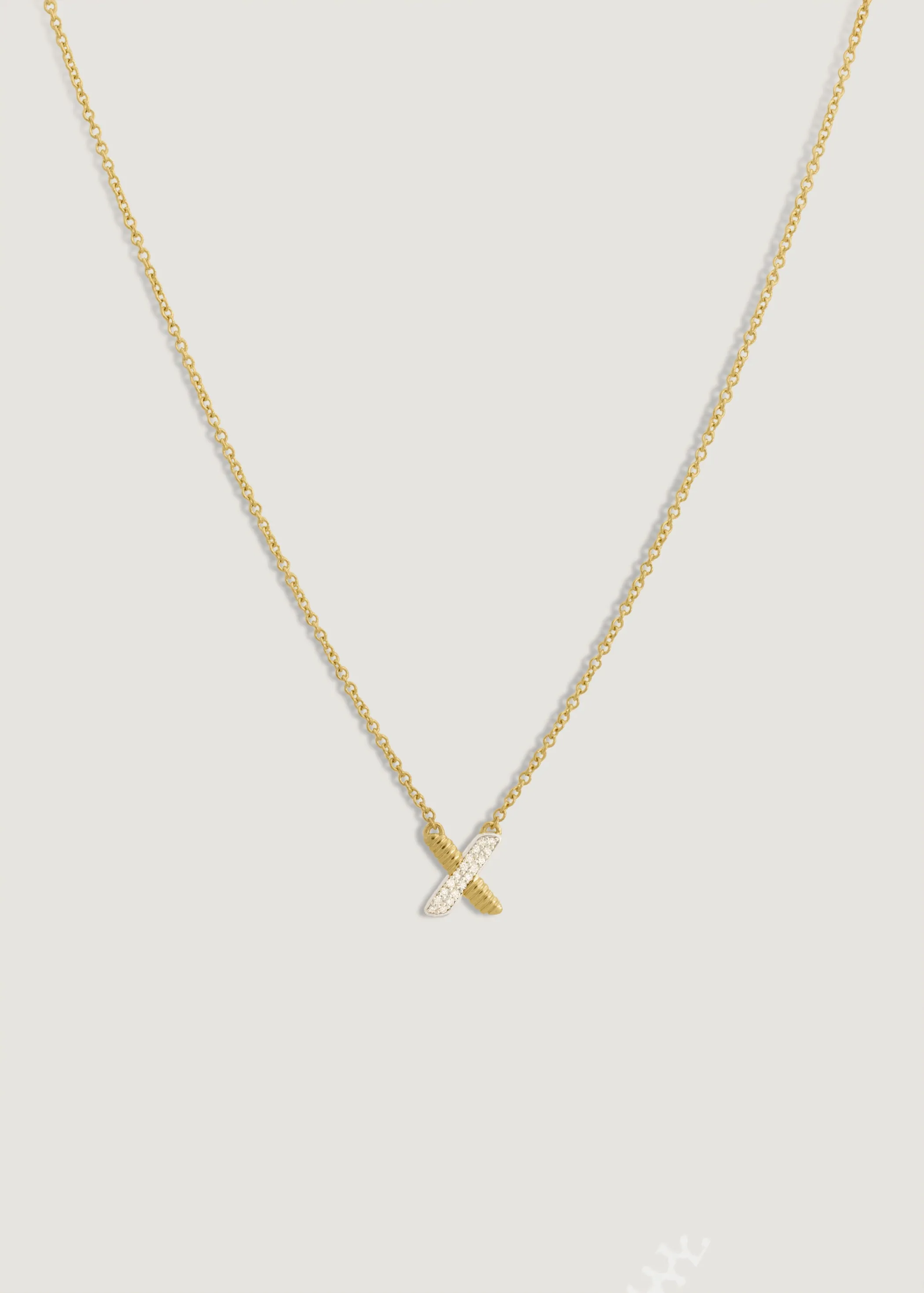 Two Toned Eternal Bond X Diamond Necklace sold by Kinn