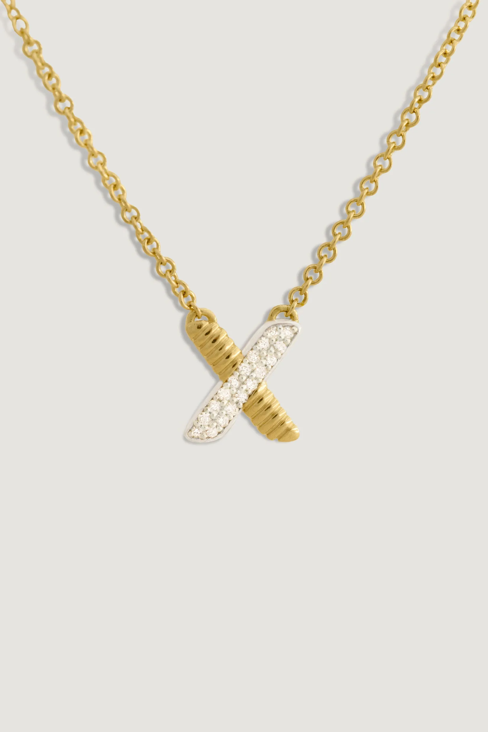 Two Toned Eternal Bond X Diamond Necklace sold by Kinn product image thumbnail 5