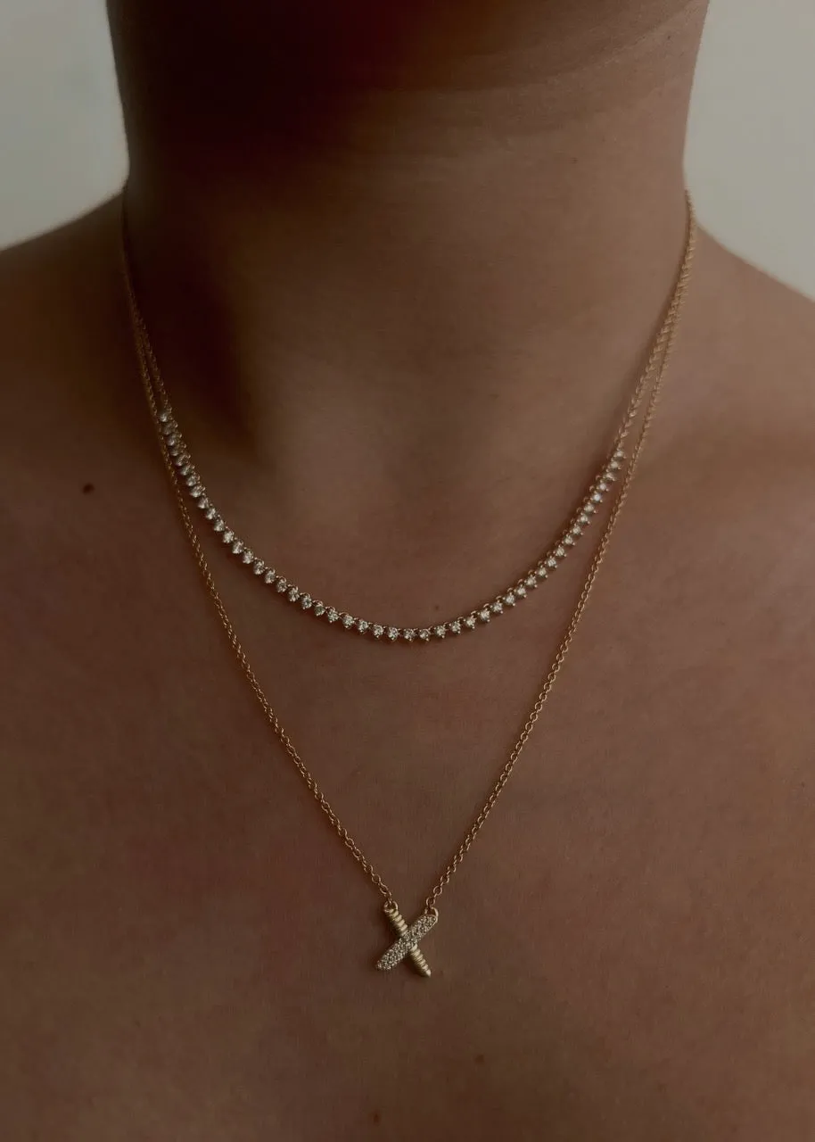 Two Toned Eternal Bond X Diamond Necklace sold by Kinn product image thumbnail 2