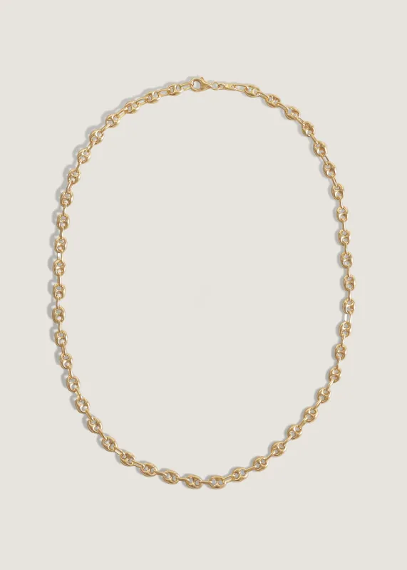 Petite Puffed Mariner Chain Necklace Gold sold by Kinn