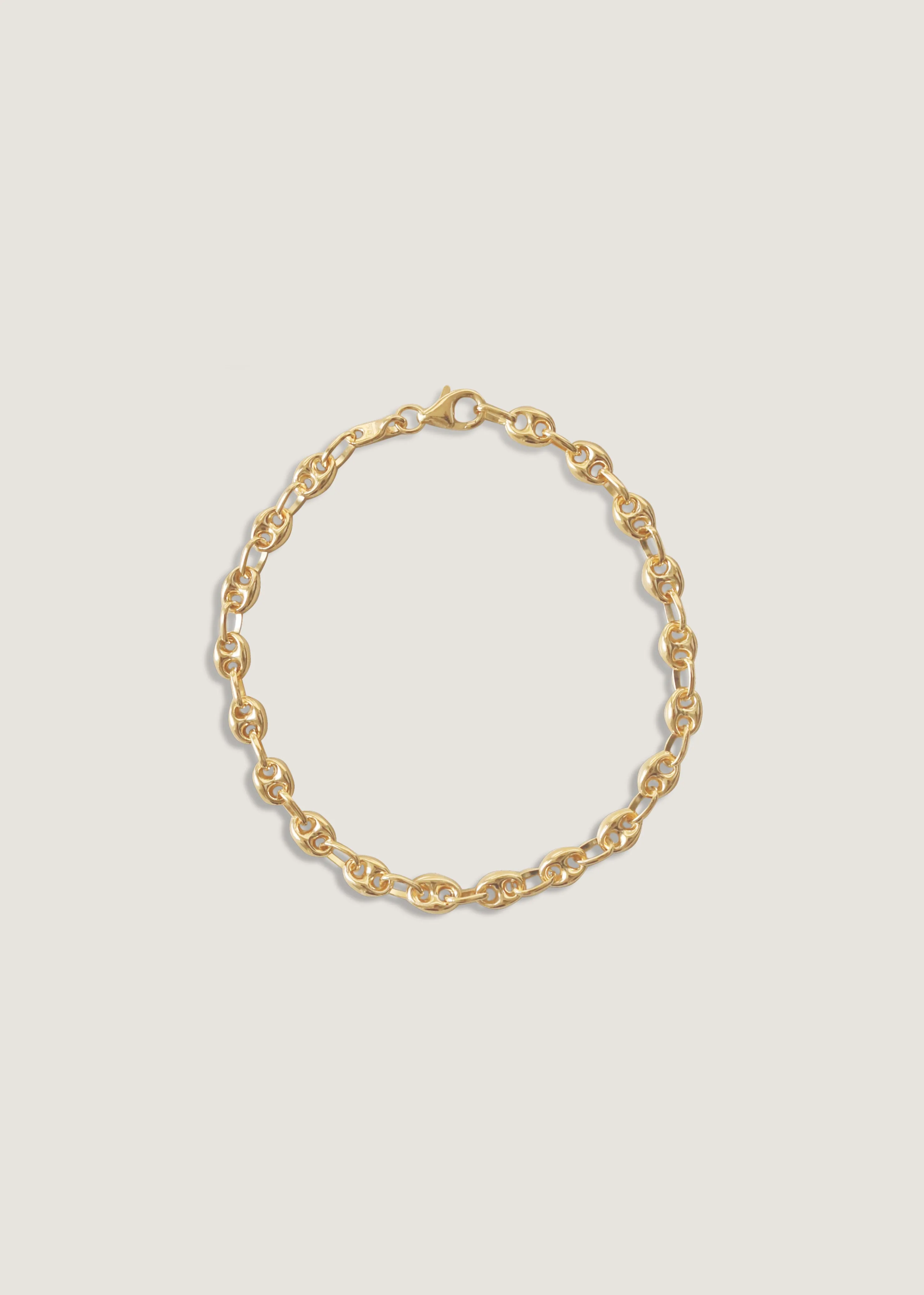 Petite Puffed Mariner Chain Bracelet Gold sold by Kinn
