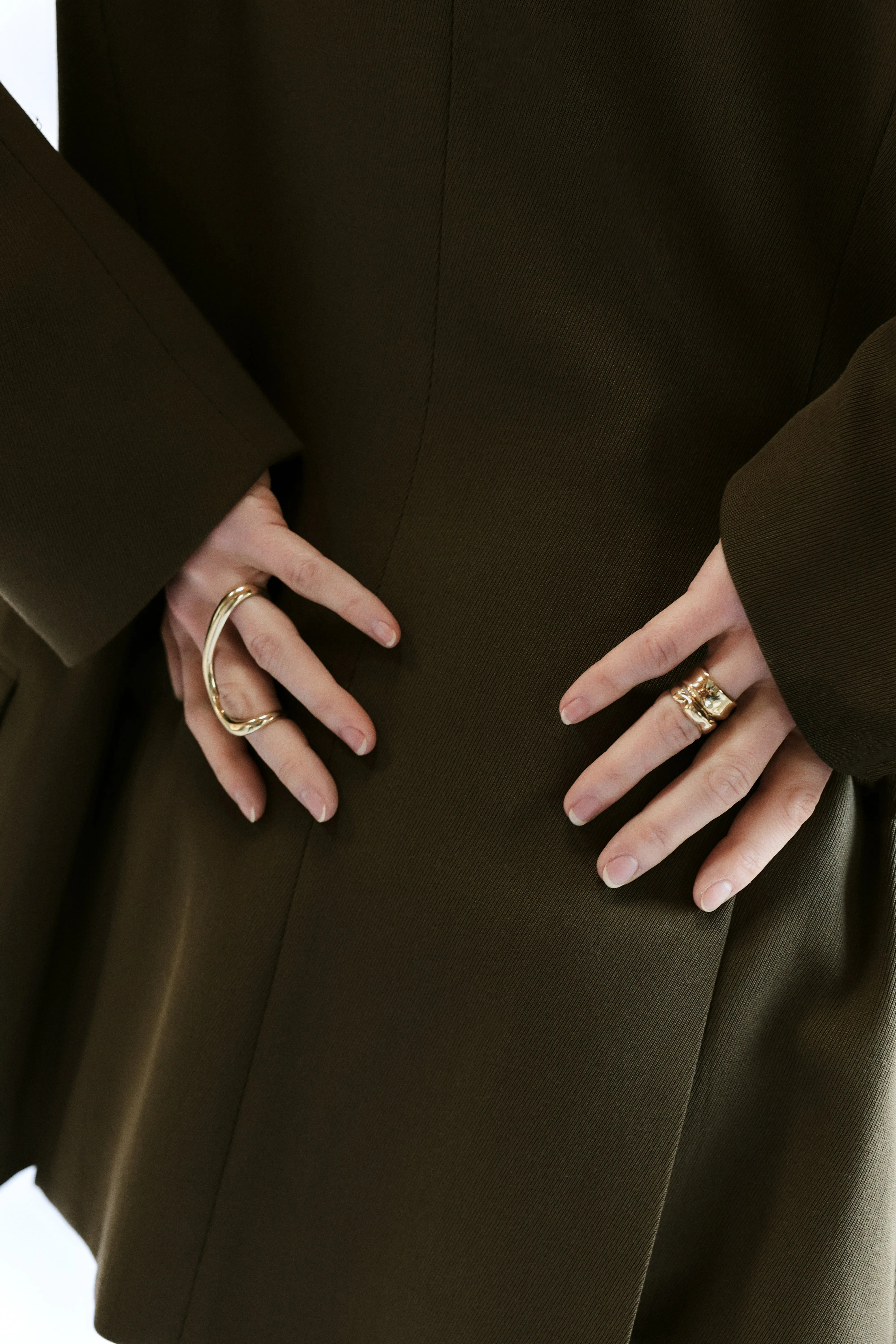 Mira Sculptural Cigar Band Ring Diamond Gold sold by Kinn product image thumbnail 3