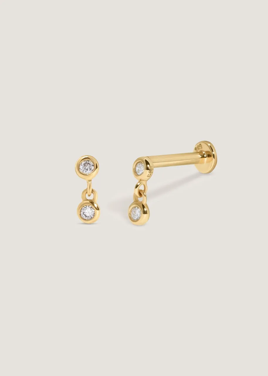 Double Diamond Dangle Piercing Earring sold by Kinn