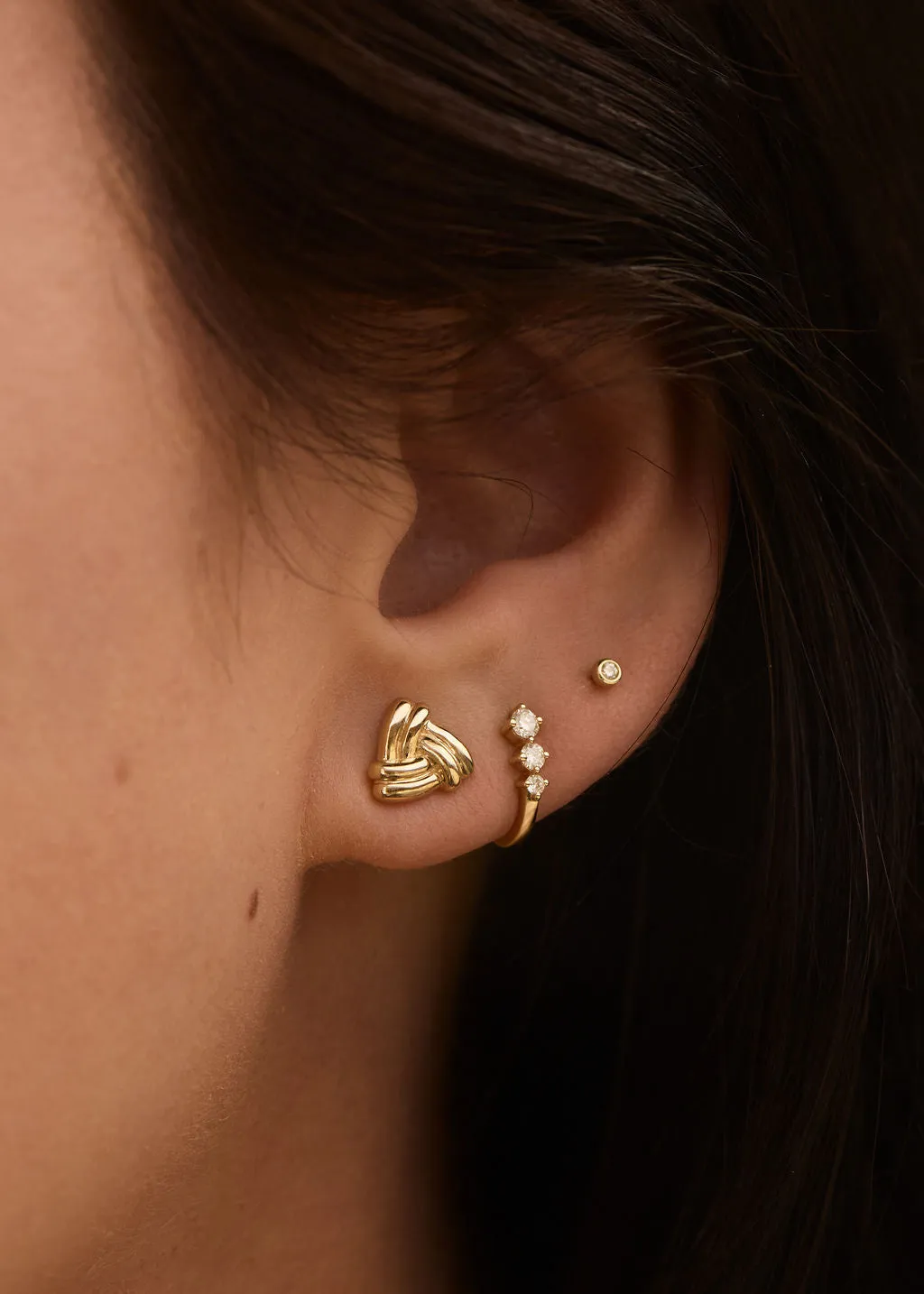 Cami Diamond J Hoop Earrings sold by Kinn product image thumbnail 3