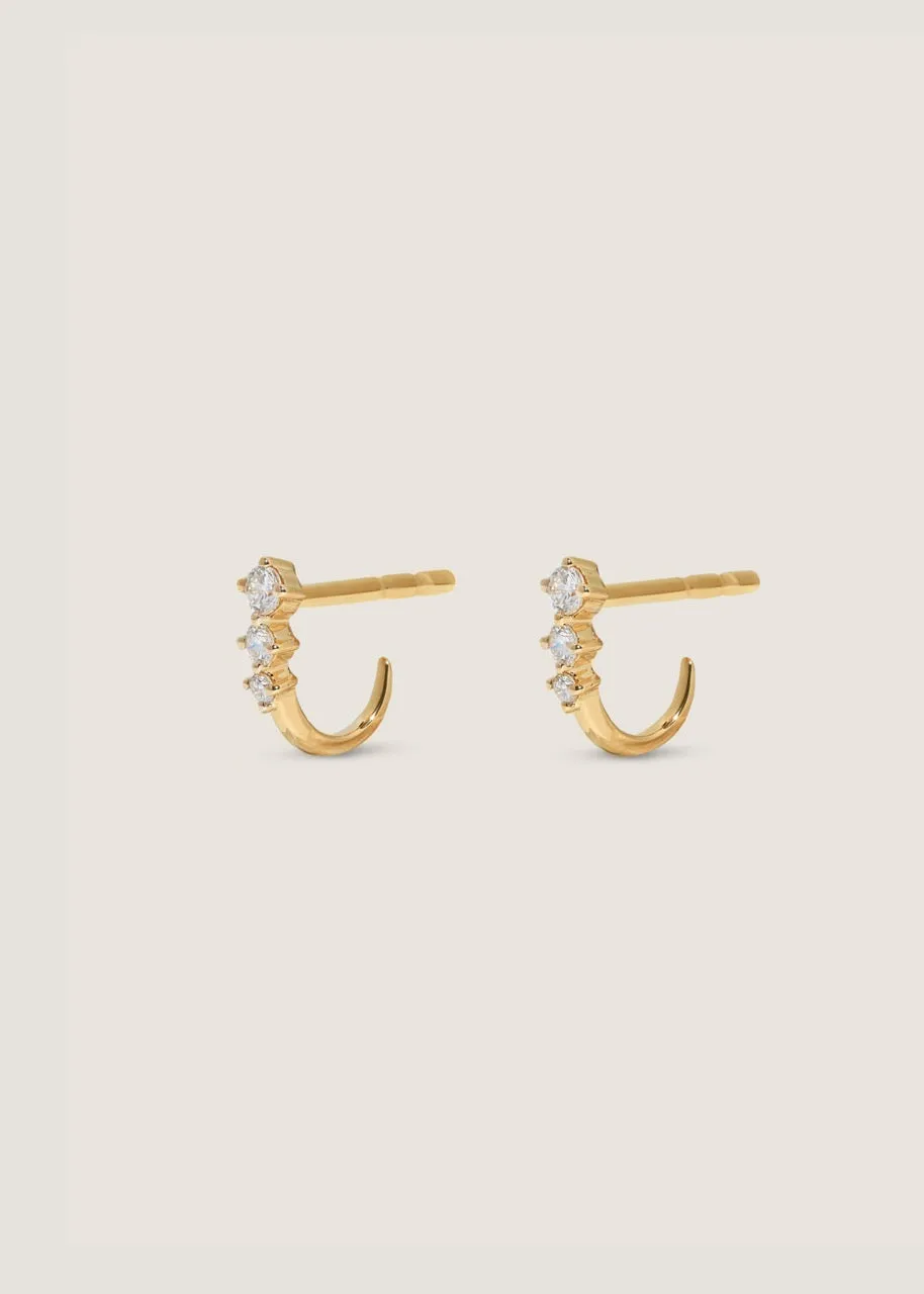 Cami Diamond J Hoop Earrings sold by Kinn