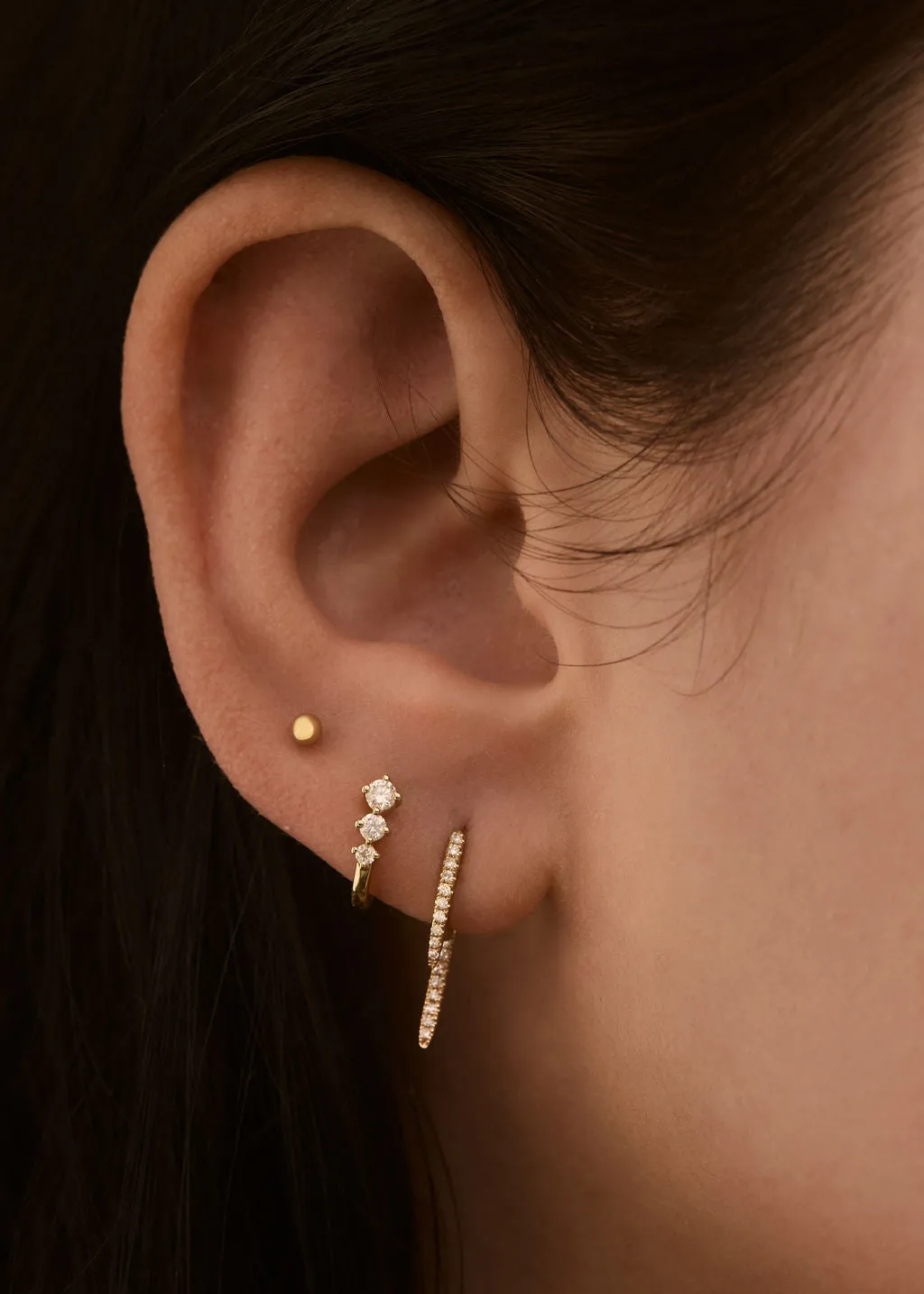 Cami Diamond J Hoop Earrings sold by Kinn product image thumbnail 2