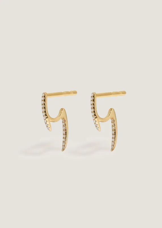 Eliza Pavé Double Spike Stud Earrings sold by Kinn