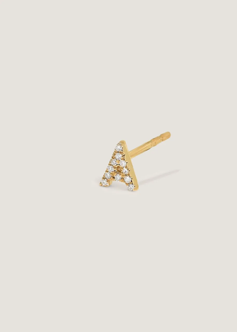 Diamond Initial Stud Earring sold by Kinn