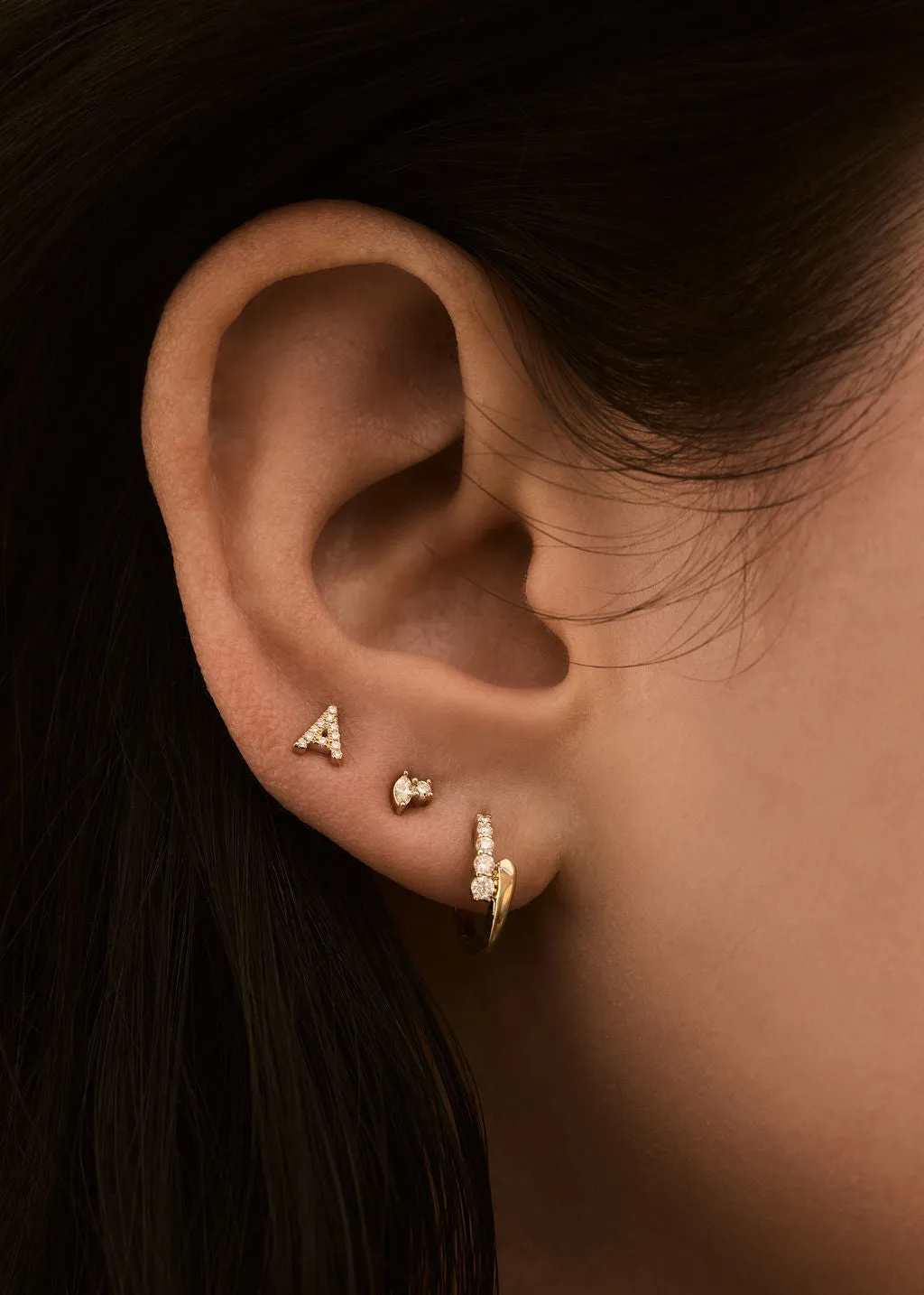 Diamond Initial Stud Earring sold by Kinn product image thumbnail 2