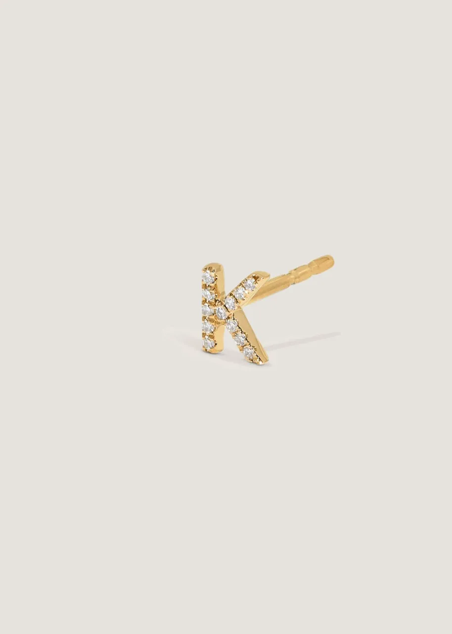 Diamond Initial Stud Earring sold by Kinn product image thumbnail 5