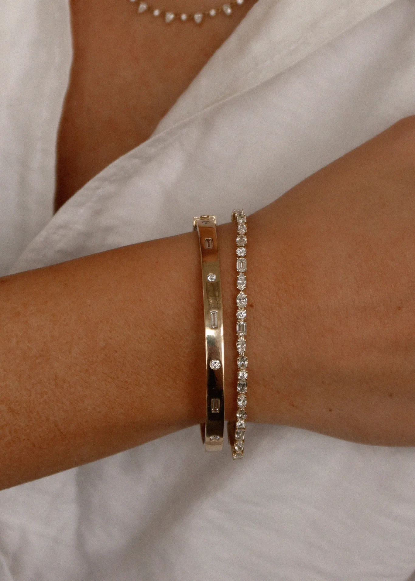 Esme Fancy Shape Tennis Bracelet 4ctw Yellow Gold sold by Kinn product image thumbnail 5