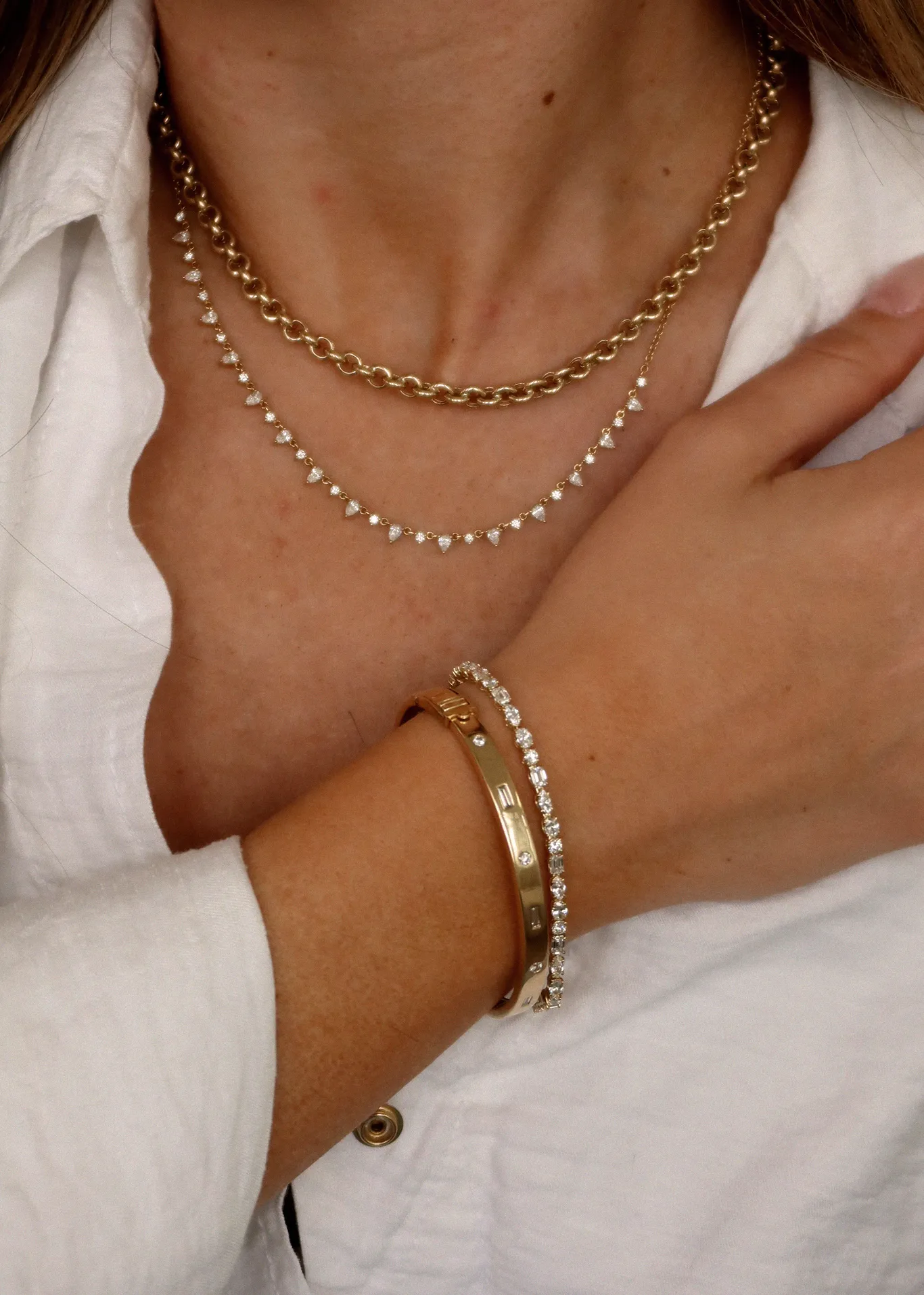 Esme Fancy Shape Tennis Bracelet 4ctw Yellow Gold sold by Kinn product image thumbnail 2