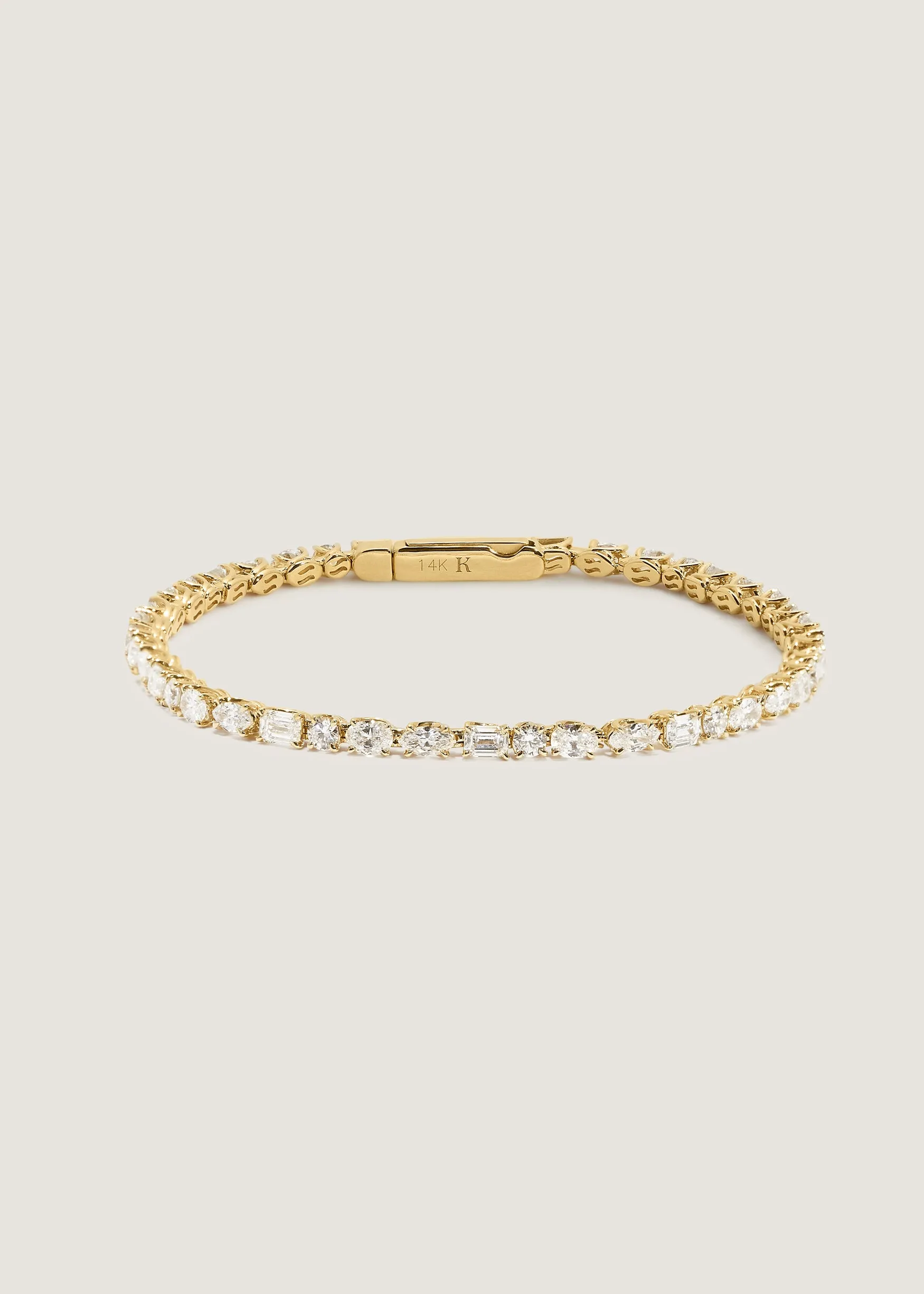 Esme Fancy Shape Tennis Bracelet 4ctw Yellow Gold sold by Kinn