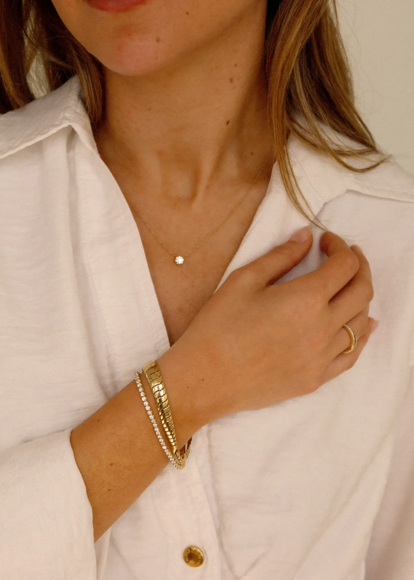 Infinity Diana Tennis Bracelet 3ctw Yellow Gold sold by Kinn product image thumbnail 2