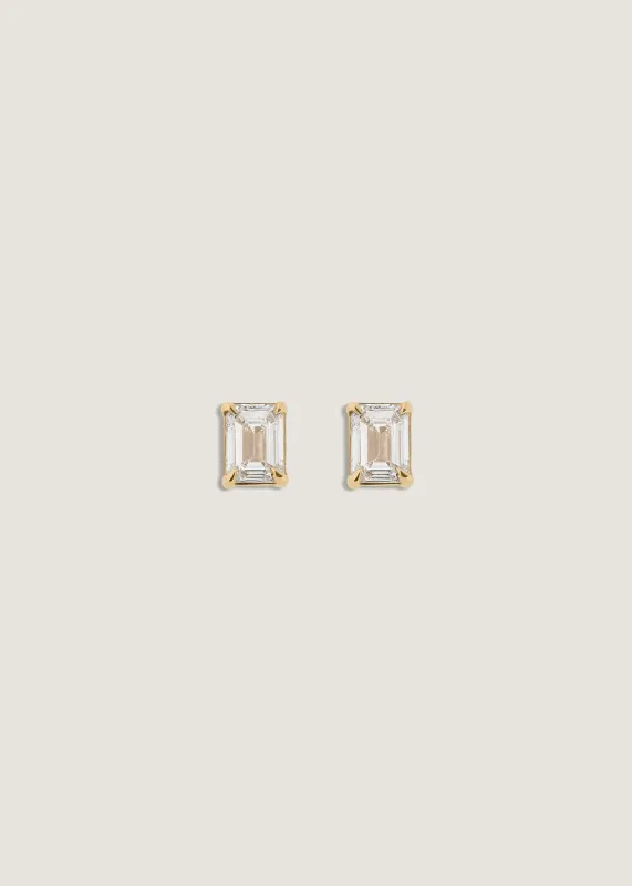 June Emerald Cut Stud Earrings Diamond sold by Kinn