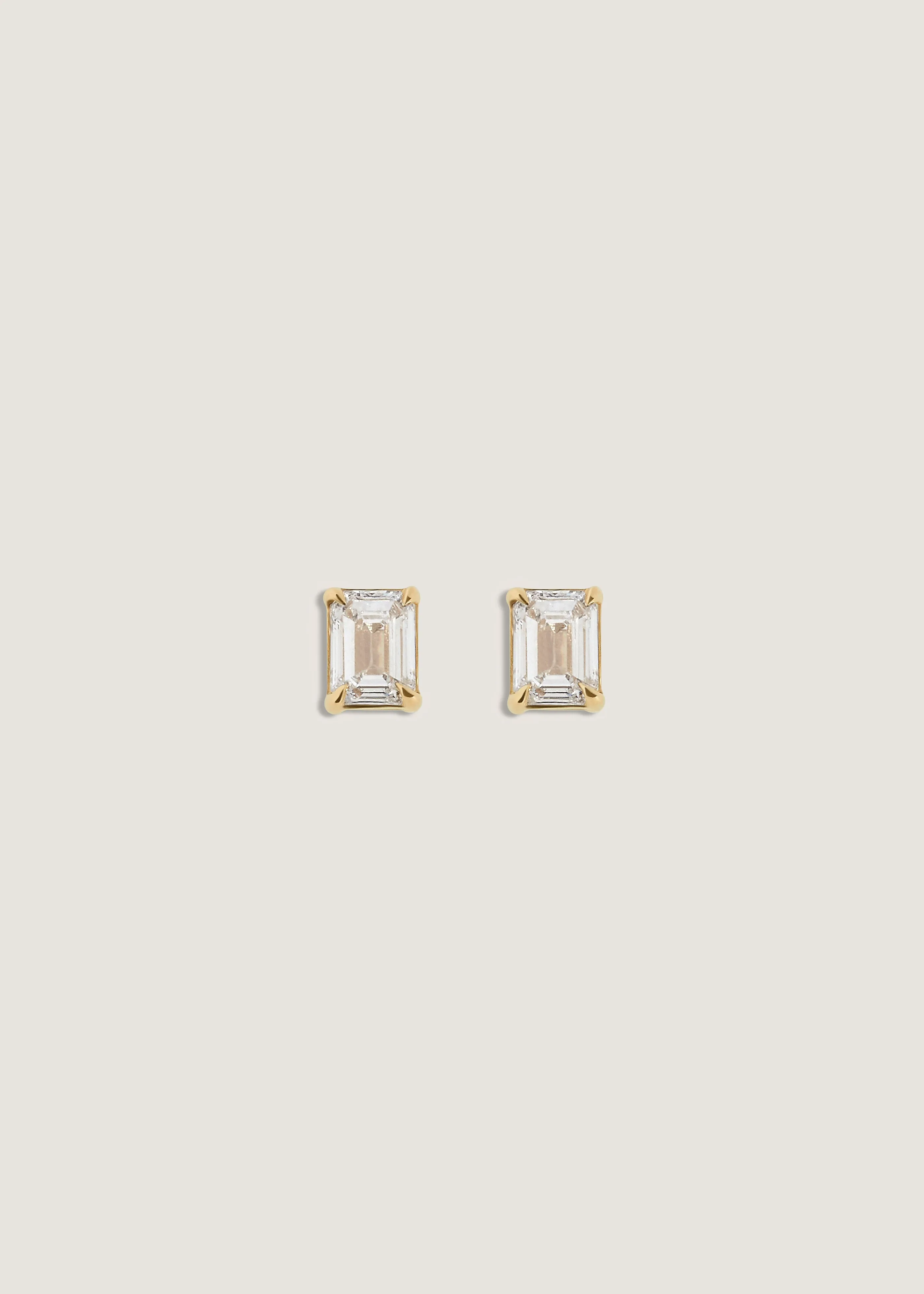 June Emerald Cut Stud Earrings Diamond sold by Kinn