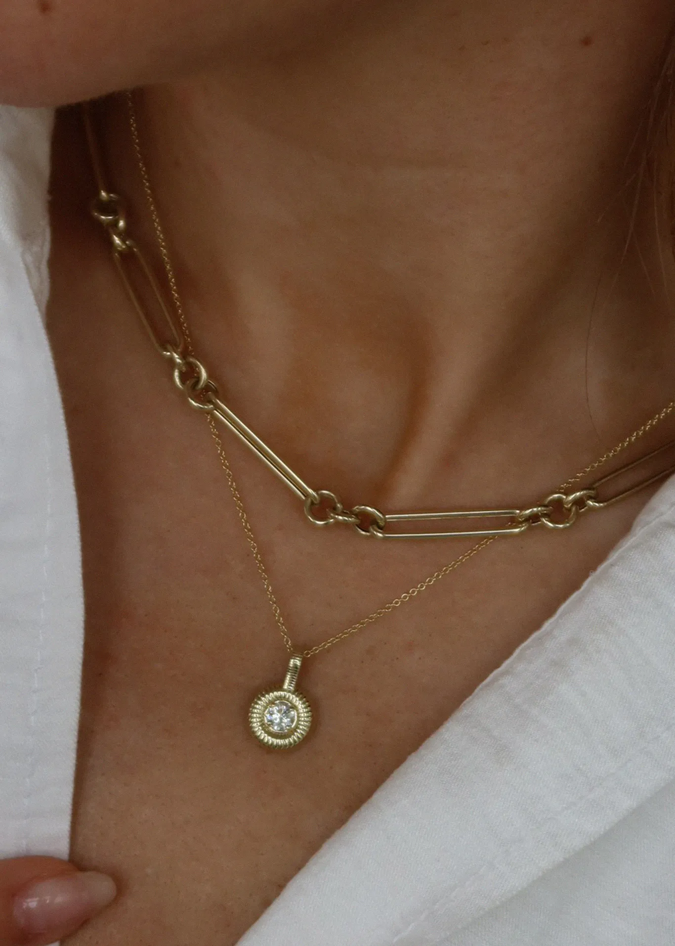 Delphine Ribbed Pendant Diamond sold by Kinn product image thumbnail 2