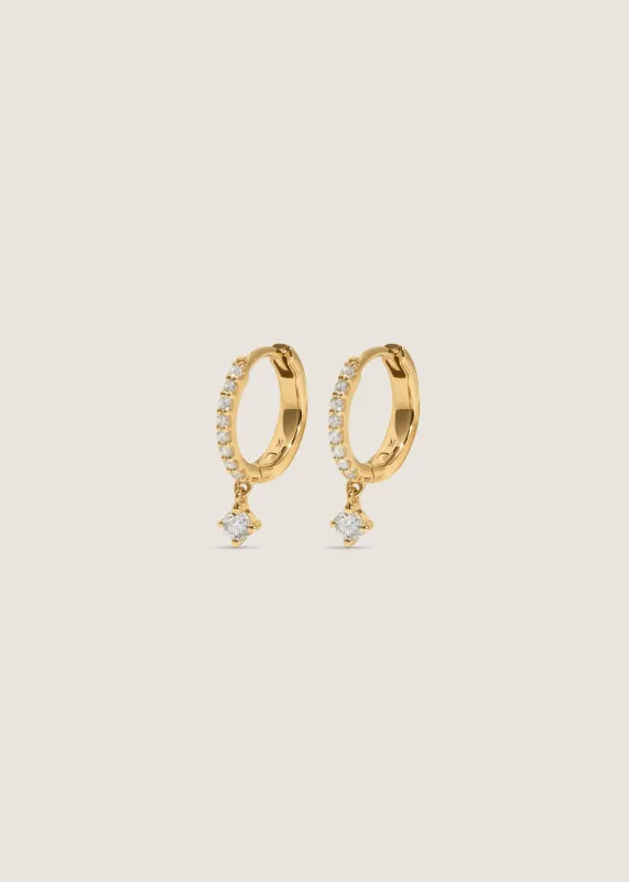 Romy Pavé Huggie Earrings Round sold by Kinn