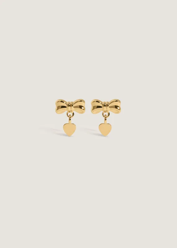 Bébé Heart & Bow Stud Earrings sold by Kinn