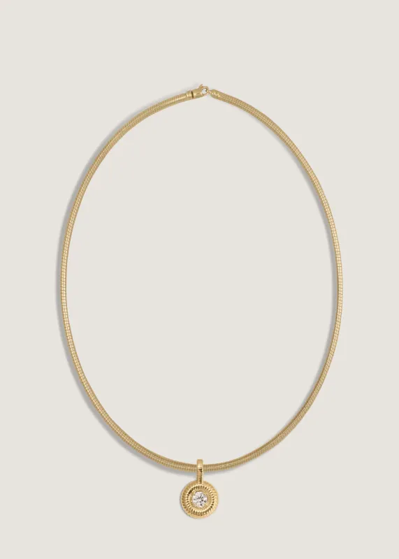 Delphine Ribbed Pendant Diamond Necklace sold by Kinn