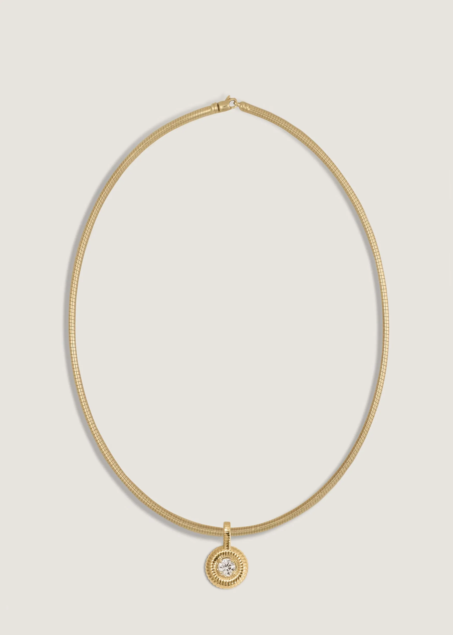 Delphine Ribbed Pendant Diamond Necklace sold by Kinn