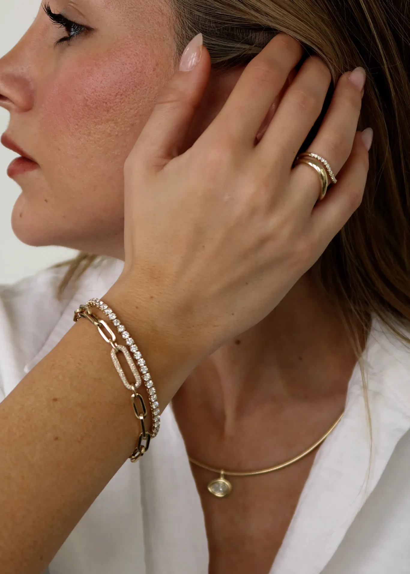 Eternity Diana Tennis Bracelet 5ctw Yellow Gold sold by Kinn product image thumbnail 2