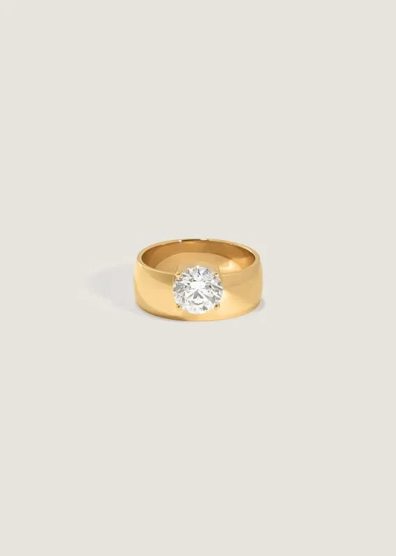 Porter Cigar Band Ring Round Diamond sold by Kinn