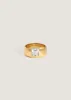 Porter Cigar Band Ring Asscher Diamond sold by Kinn
