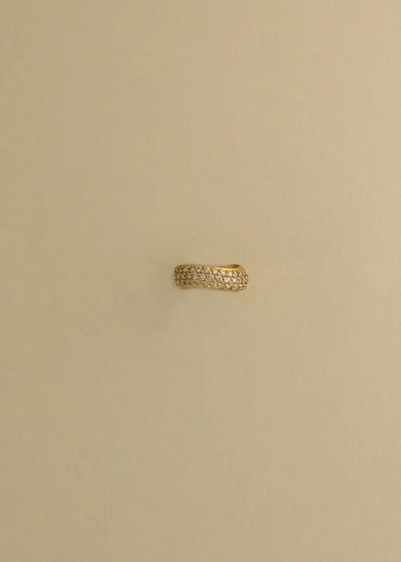 Vintage Thick Wave 18k Diamond Pave Ring sold by Kinn
