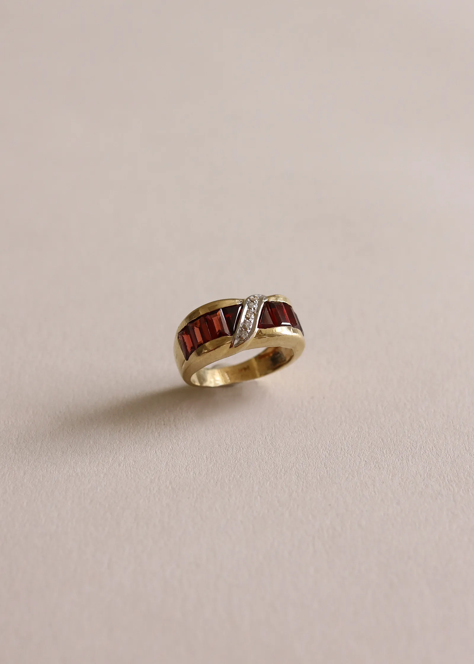 Ring Vintage Garnet Diagonal Pavé 14k Ring sold by Kinn product image thumbnail 3
