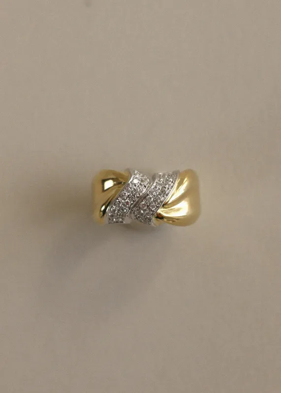 Vintage Pavé Twist 18k Diamond Ring sold by Kinn