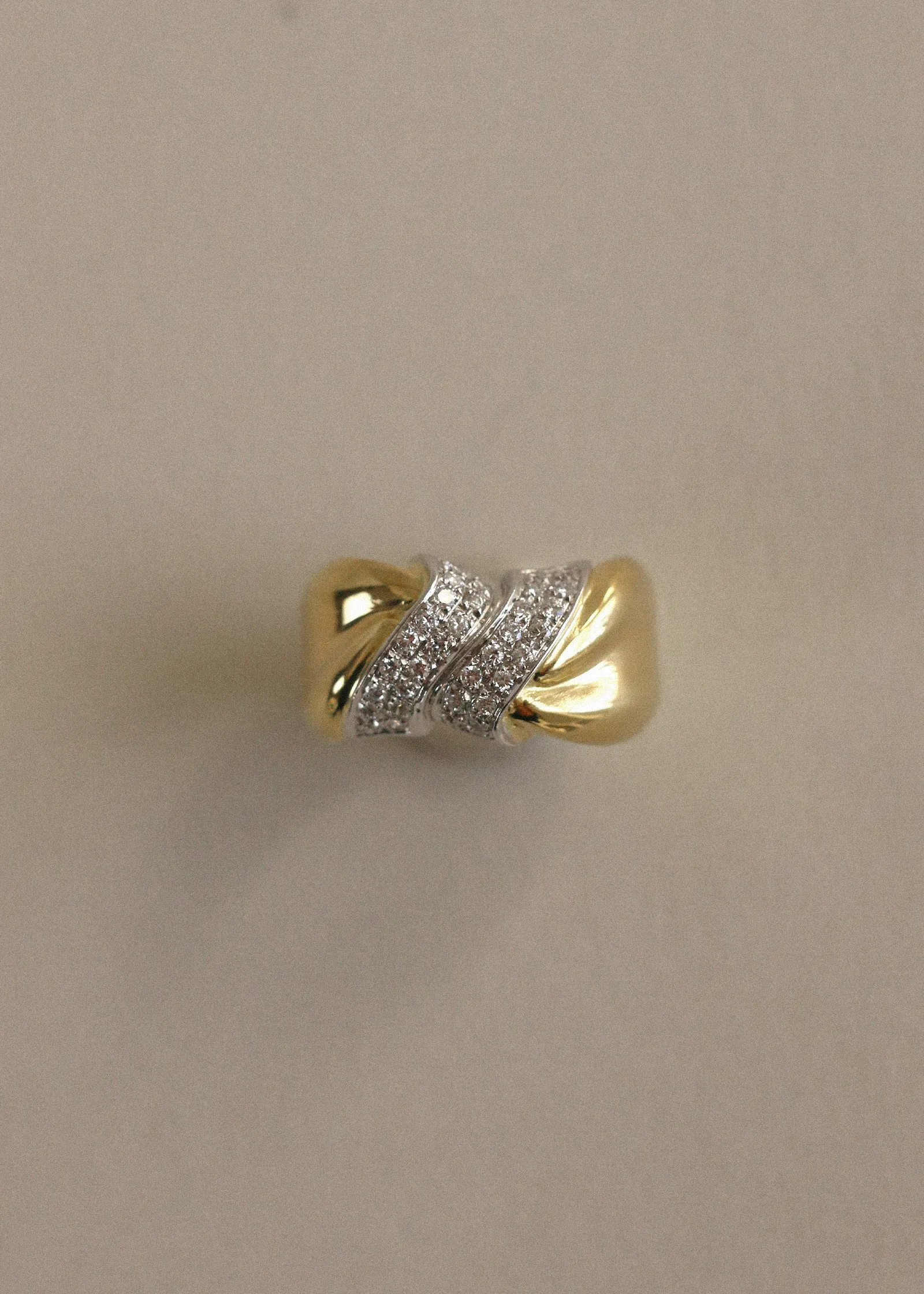 Vintage Pavé Twist 18k Diamond Ring sold by Kinn