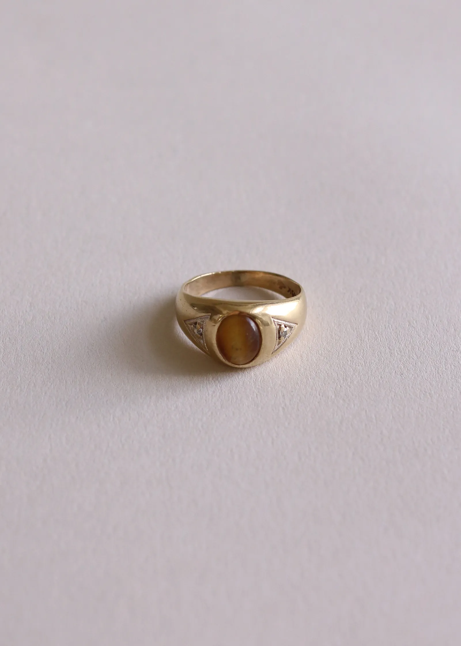 Vintage Tigers Eye 10k Signet Ring sold by Kinn product image thumbnail 5