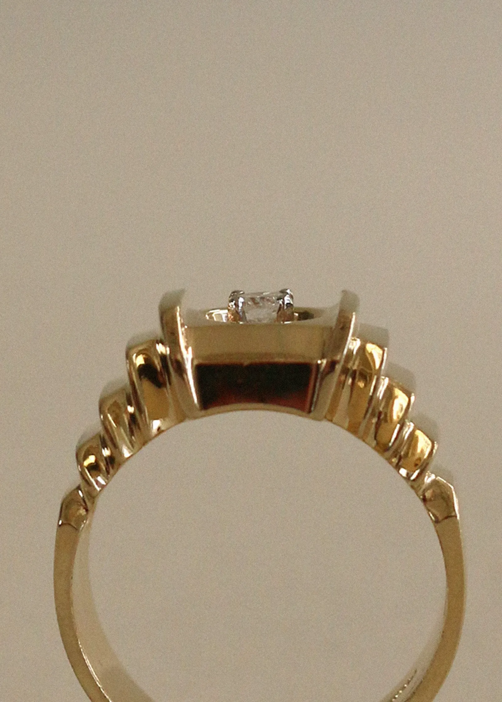 Vintage Art Deco Steps 14k Diamond Ring sold by Kinn product image thumbnail 4